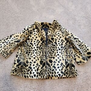 Fabulous Furs Leopard Faux Fur Jacket Sz XL
